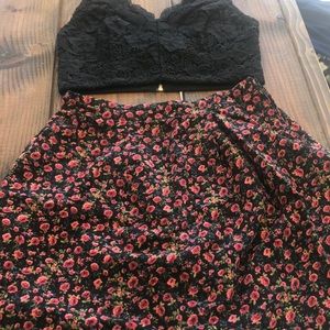 Black Lace tank cute (size L) selling with skirt